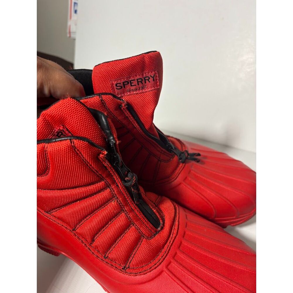 Sperry Mens Duck Float Zip Up Red Rain Boots Styl… - image 5